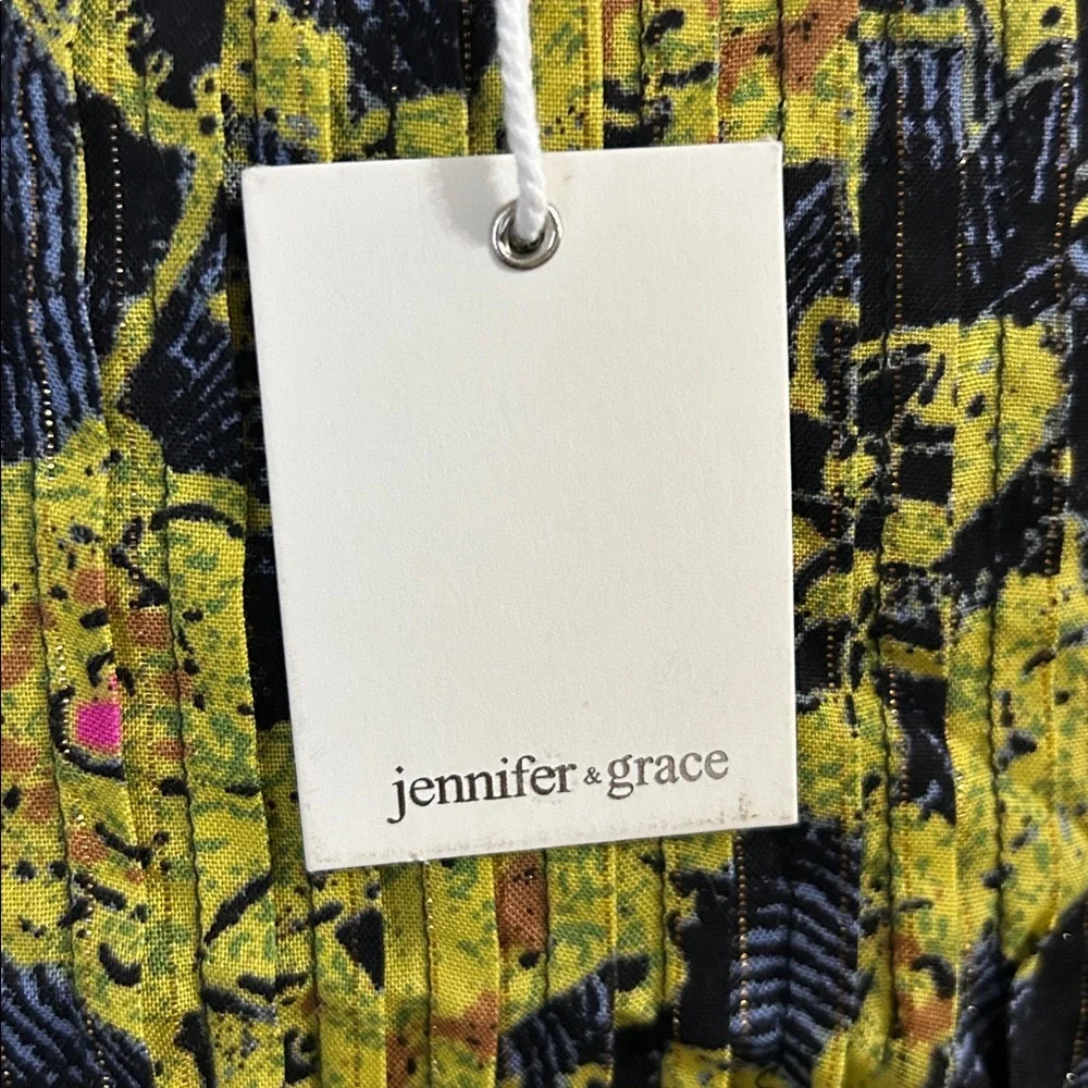 Floral Ruffle Women's Top - Yellow and Blue - Picture 4 of 6